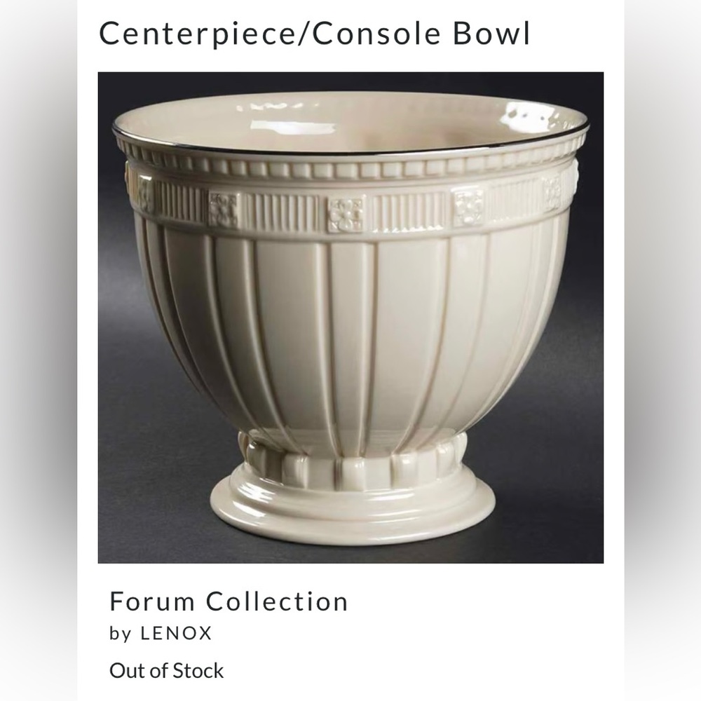 LENOX Forum Collection Footed Centerpiece/Console Bowl Vintage Discontinued EUC